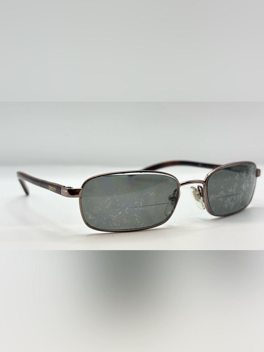 DKNY Bronze Rectangular Metal Sunglasses Frames Only